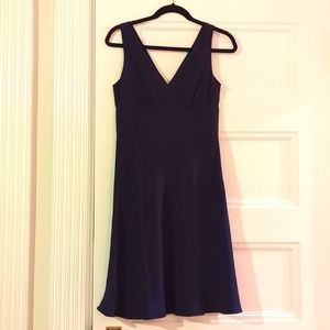 JCrew navy silk cross front dress size 6 petite